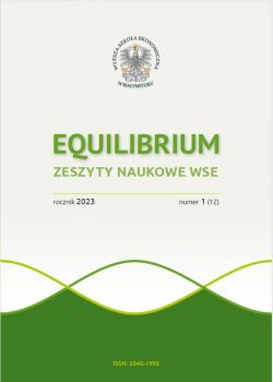 Equilibrium - Zeszyty Naukowe WSE nr 1 – 2023 (12), Andrzej Dzun (red.) Białystok 2023, Wydawnictwo WSE, stron: 78, ISSN 2545-1995, ISBN 2545-1995.