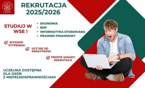 Rekrutacja 2025/2026 Kierunek:ekonomia, BHP, Informatyka stosowana, Prawno-Finansowy
